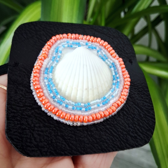 Shell Beaded Eye Patch, One Size - Picture 2 of 3